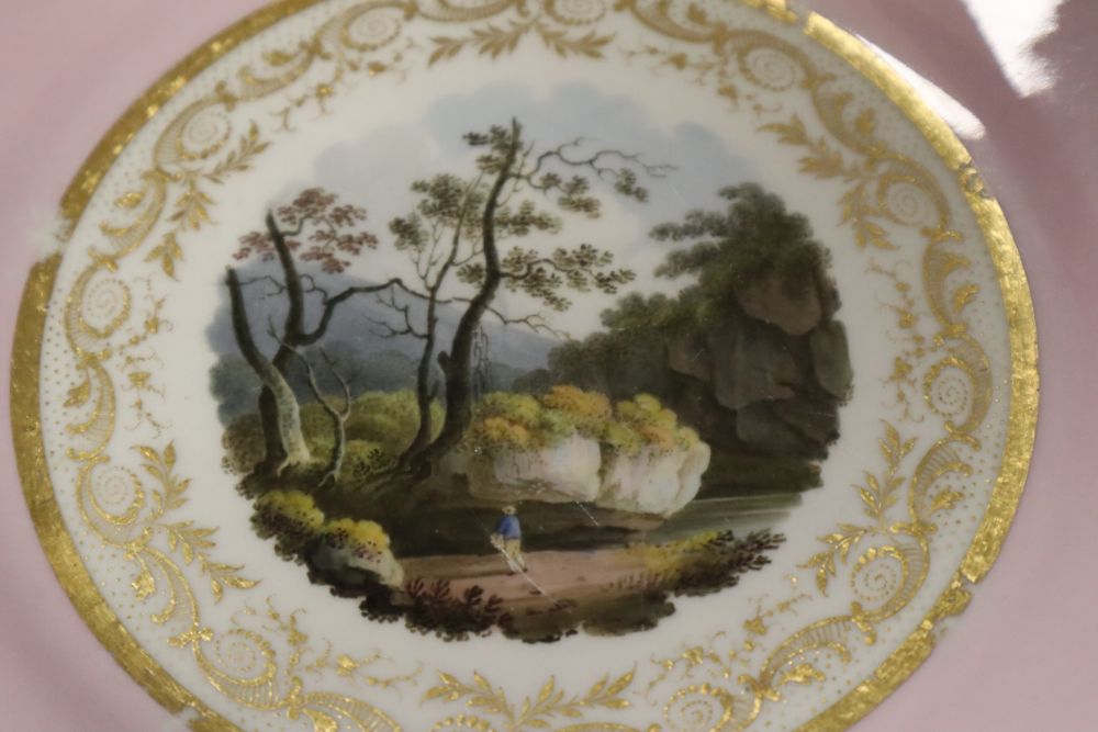 A Flight Barr and Barr plate painted with Bickleigh Vale near Plymouth, 20.5cm